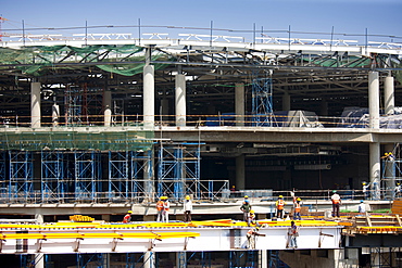 India's growing economy: construction site for new terminal and shopping complex at Chattrapati Shivaji International Airport Mumbai, India