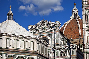 Il Duomo di Firenze, Cathedral of Florence, and the Baptistry in Piazza di San Giovanni, Tuscany, Italy