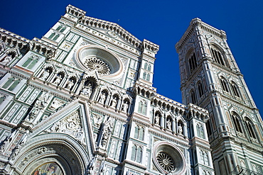 Il Duomo di Firenze, Cathedral of Florence, and campanile bell tower in Piazza di San Giovanni, Tuscany, Italy