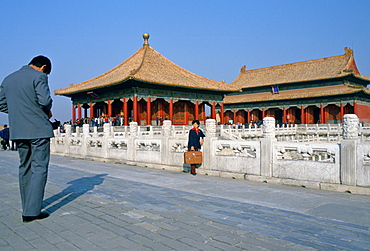 Tourists in the Forbidden City, Beijing, China