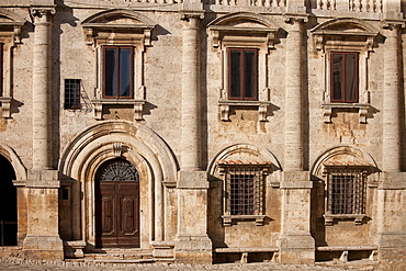 Palazzo de Nobili Tarugi, Palace of the Tarugi Nobles, in Piazza Grande in Montepulciano, Val D'Orcia, Tuscany, Italy