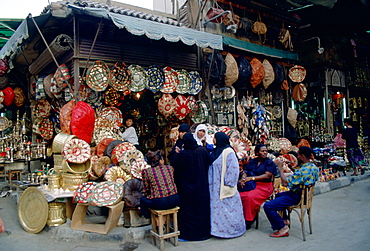 Shoppers in the Souk in Cairo, Egypt