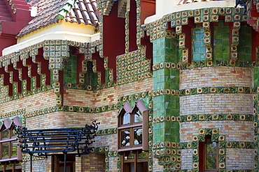 Tourist attraction El Capricho de Gaudi (The Caprice Villa Quijano) at Comillas in Cantabria, Northern Spain