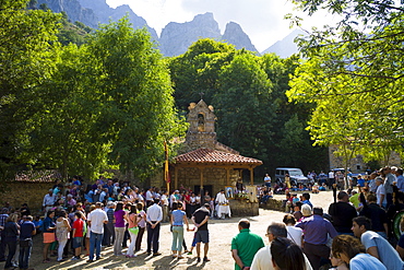 Festival of Our Lady of the Virgin of Corona, at Ermita de Corona, Valle de Valdeon, Picos de Europa, Spain