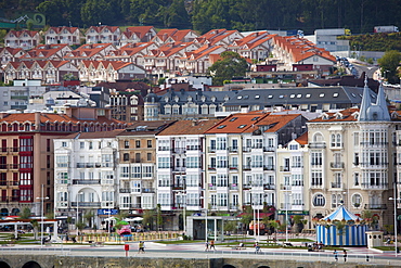 Traditional seafront architecture in seaside resort of Castro Urdiales in Northern Spain