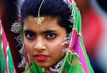 A girl with Tikka hair ornament in Pakistan