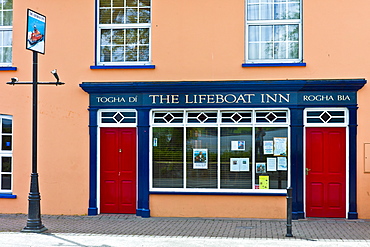 Brightly painted The Lifeboat Inn traditional bar in Courtmacsherry, West Cork, Ireland