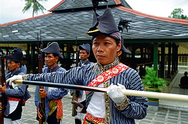 Ceremonial guards at Sultan's Palace at Yogyakarta, Indonesia