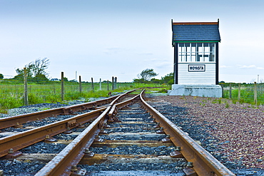 Train tracks junction of West Clare Railway at Moyasta, County Clare, West of Ireland