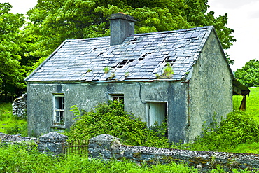 Derelict old period cottage in need of renovation near The Burren at Kilfenora, County Clare, West of Ireland