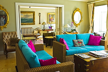 The elegant drawing room at traditional The Quay House Hotel, Clifden, County Galway, Ireland