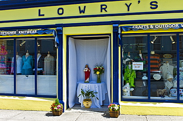 Shrine to the Sacred Heart of Jesus outside Lowry's for Catholic street parade, Clifden, County Galway, Ireland