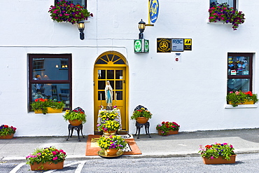 Shrine to the Blessed Virgin Mary for Catholic parade through the streets at Clifden, County Galway, Ireland