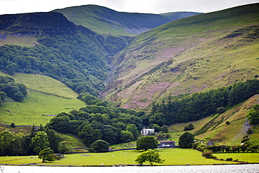 Hill farm on mountain slopes at Tal-Y-LLyn, Snowdonia, Gwynned, Wales