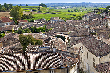 Rooftops of St Emilion from L'Eglise Monolithe in the Bordeaux region of France