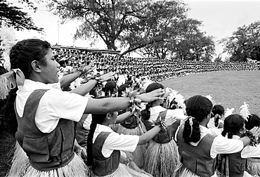 Young girls at tribal gathering in Tonga, South Pacific