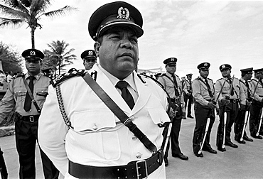 Military parade in Nauru, South Pacific