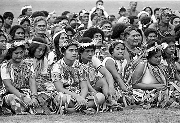 Local people at cultural event in Tuvalu, South Pacific