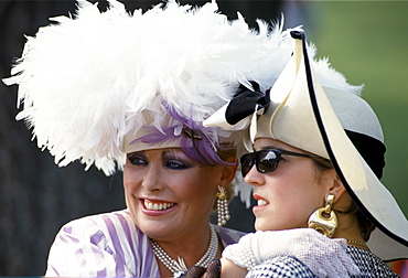 Racegoers at Woodbine Racetrack in Coburg, Canada