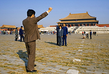 Chinese people in Tiananmen Square in Peking, now Beijing, China in the 1980s