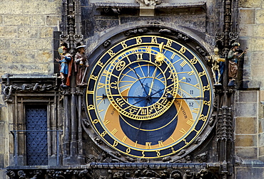 Prague Orloj, 16th Century Astronomical Clock, on the Old Town Hall in Old Town Square, Prague, Czech Republic