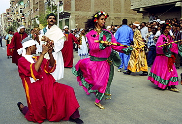 Dancers taking part in a cultural display in Cairo, Egypt