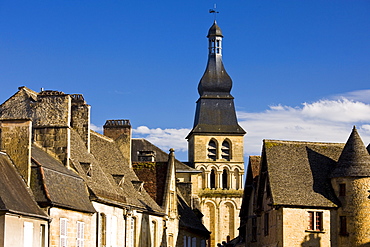 Typical French architecture in popular picturesque tourist destination of Sarlat in Dordogne, France