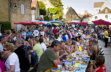 Village fete traditional festival in St Genies in the Perigord region,  France