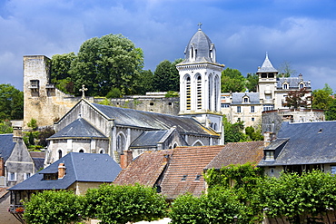 French houses in the traditional town of Montignac, Dordogne region of France