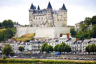 Saumur Chateau and the River Loire, in the Loire Valley, France