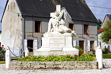 War Memorial to commemorate the local dead of  World War I in the French town of Trelly in Normandy, France