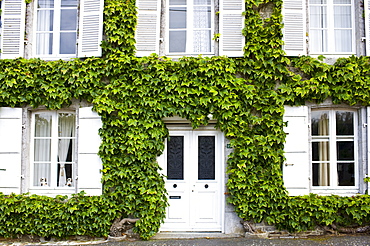 Typical grand French house in Montmartin-Sur-Mer, Normandy, France