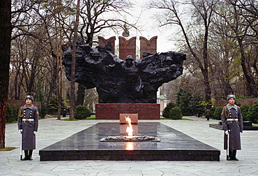 Soviet Monument to World War II heroes in Panfilov Park, Almaty, Kazakstan