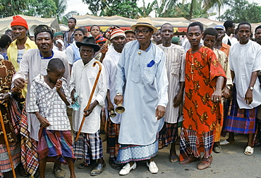 Nigerian locals at tribal gathering cultural event at Port Harcourt in Nigeria, West Africa