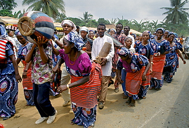 Nigerian locals at tribal gathering cultural event at Port Harcourt in Nigeria, West Africa