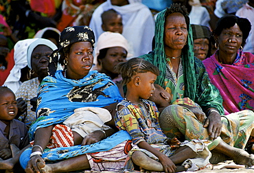 Crowd attending tribal gathering durbar cultural event at Maiduguri in Nigeria, West Africa