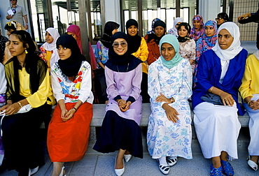 Female university students at the University of Oman in Muscat, Oman, Middle East