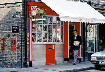 Eton Post Office in the town of Eton provides services for pupils at nearby Eton College public school, England, UK