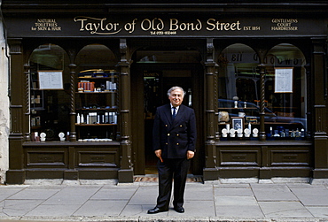 Hairdressers and toiletries shop in Eton town provides service for pupils of Eton College public school, England, UK