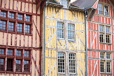 Traditional medieval timber-frame architecture at Troyes in the Champagne-Ardenne region, France, Europe