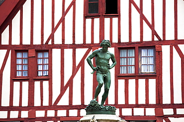 Statue of Bareuzai in the old town in Dijon in the Burgundy region, France, Europe