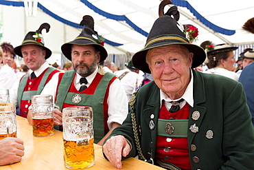 Villagers at beer festival in the village of Klais in Bavaria, Germany, Europe