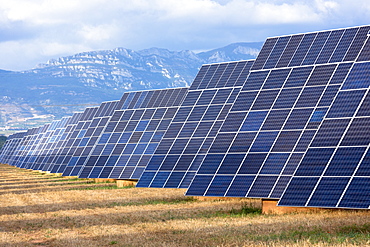 A field of solar panels in La Rioja, Northern Spain, Europe