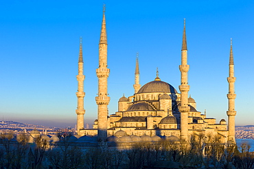 The Blue Mosque (Sultanahmet Camii) (Sultan Ahmet Mosque) (Sultan Ahmed Mosque), UNESCO World Heritage Site, 17th century monument with domes and minarets in Istanbul, Turkey, Europe