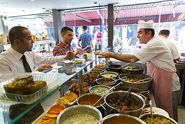 Chefs at Ciya Sofrasi Turkish restaurant serving Ottoman specialities in Kadikoy district, Asian side Istanbul, East Turkey, Asia Minor, Eurasia