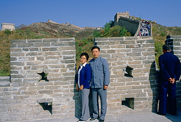 Chinese visitors at the Great Wall of China in Beijing