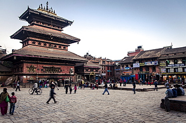 Bhairabnath Temple and Taumadhi Tole, Bhaktapur, UNESCO World Heritage Site, Nepal, Asia 