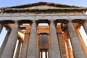 The Hephaisteion (the Temple of Hephaistos), lit by earmly morning light, Agora of Athens, Athens, Greece, Europe 