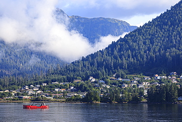 Clearing morning mists, Sitka Sound, Sitka, Northern Panhandle, Southeast Alaska, United States of America, North America