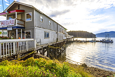 Hoonah, cafe selling fresh local halibut, Tlingit Community, Icy Strait Point, Chichagof Island, Inside Passage, Alaska, United States of America, North America